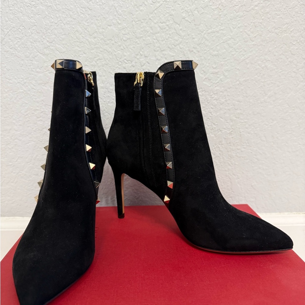 Valentino Garavani Black Studded Heeled Boots